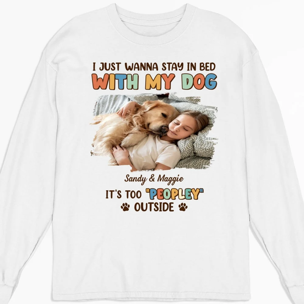 Too Peopley Outside Cartoon Photo - Personalized Custom Long Sleeve T-Shirt - Image 4