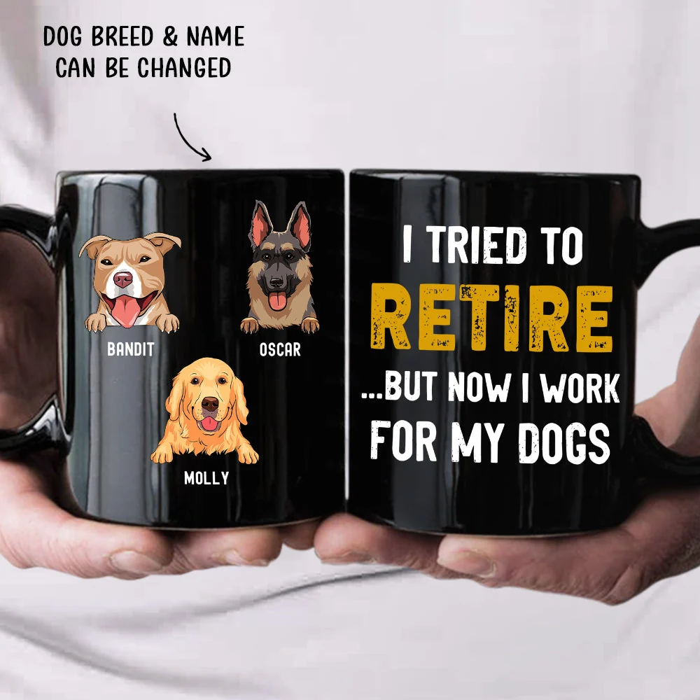 Tried To Retire - Personalized Custom Black Coffee Mug - Image 2