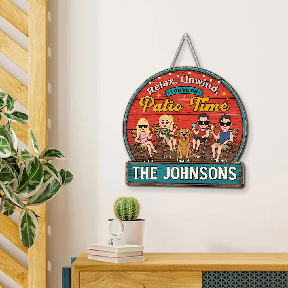 Unwind Relax Enjoy Repeat - Personalized Custom Wood Sign - Image 3