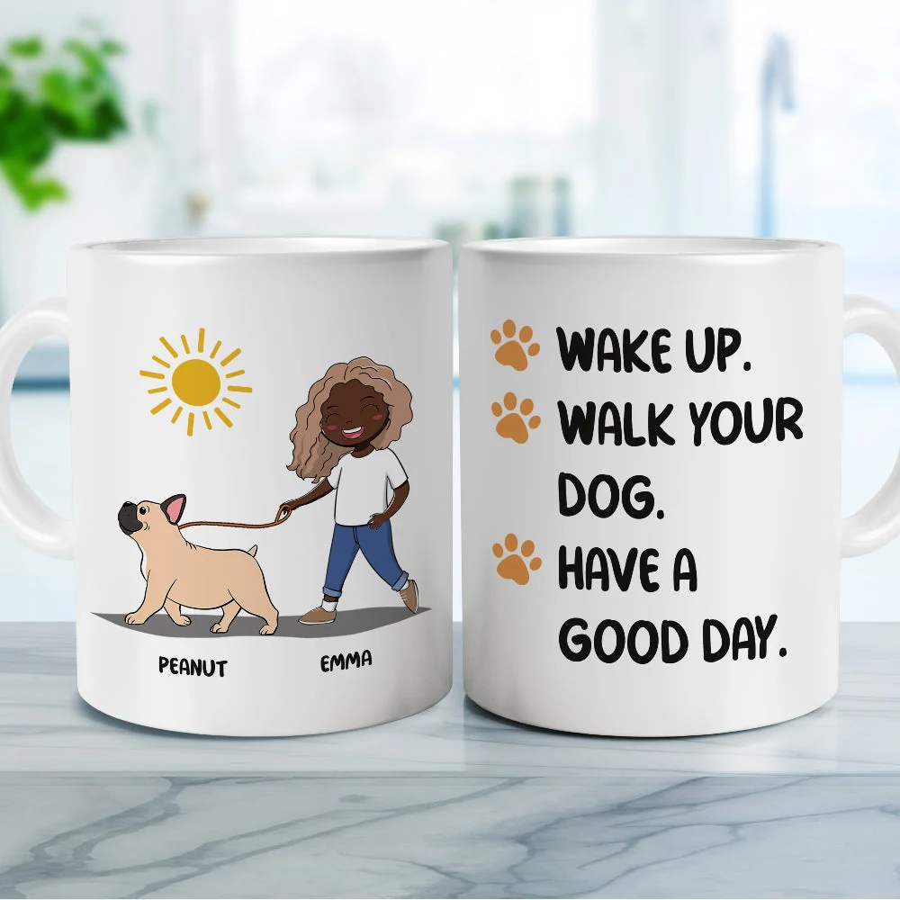Wake Up Walk Dog - Personalized Custom Coffee Mug - Image 4