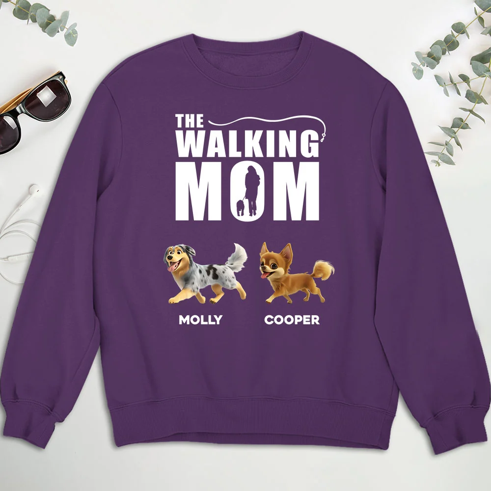 Walking Dad Mom Cartoon - Personalized Custom Sweatshirt - Image 4
