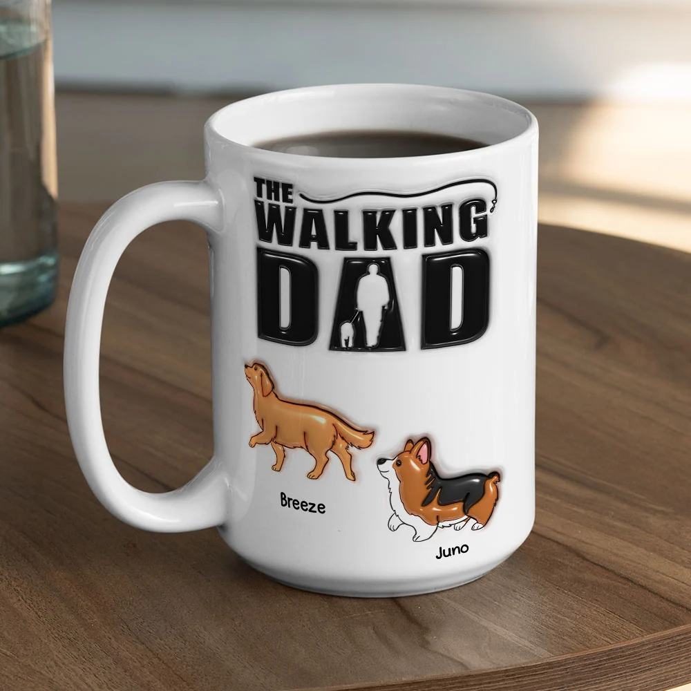 Walking Dad  - Personalized Custom 3D Inflated Effect Mug - Image 5