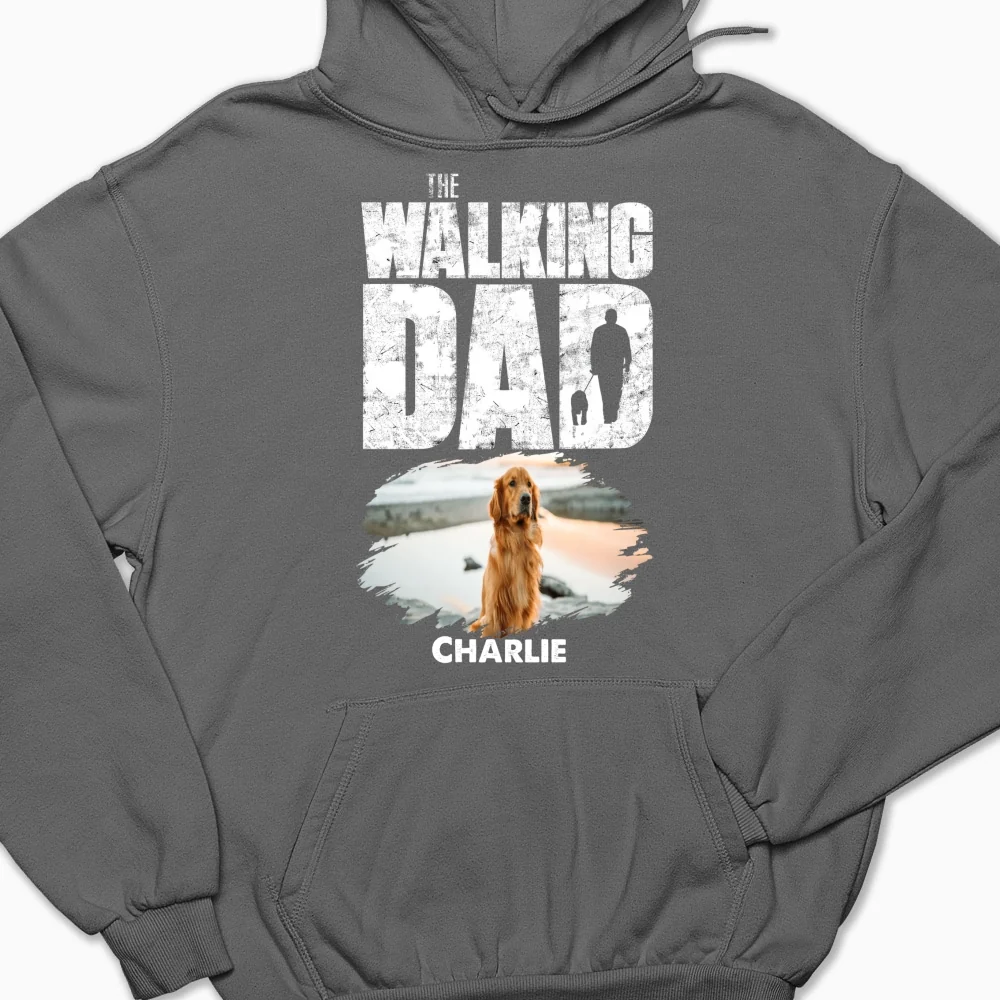Walking Dog Dad Photo - Personalized Custom Hoodie - Image 10