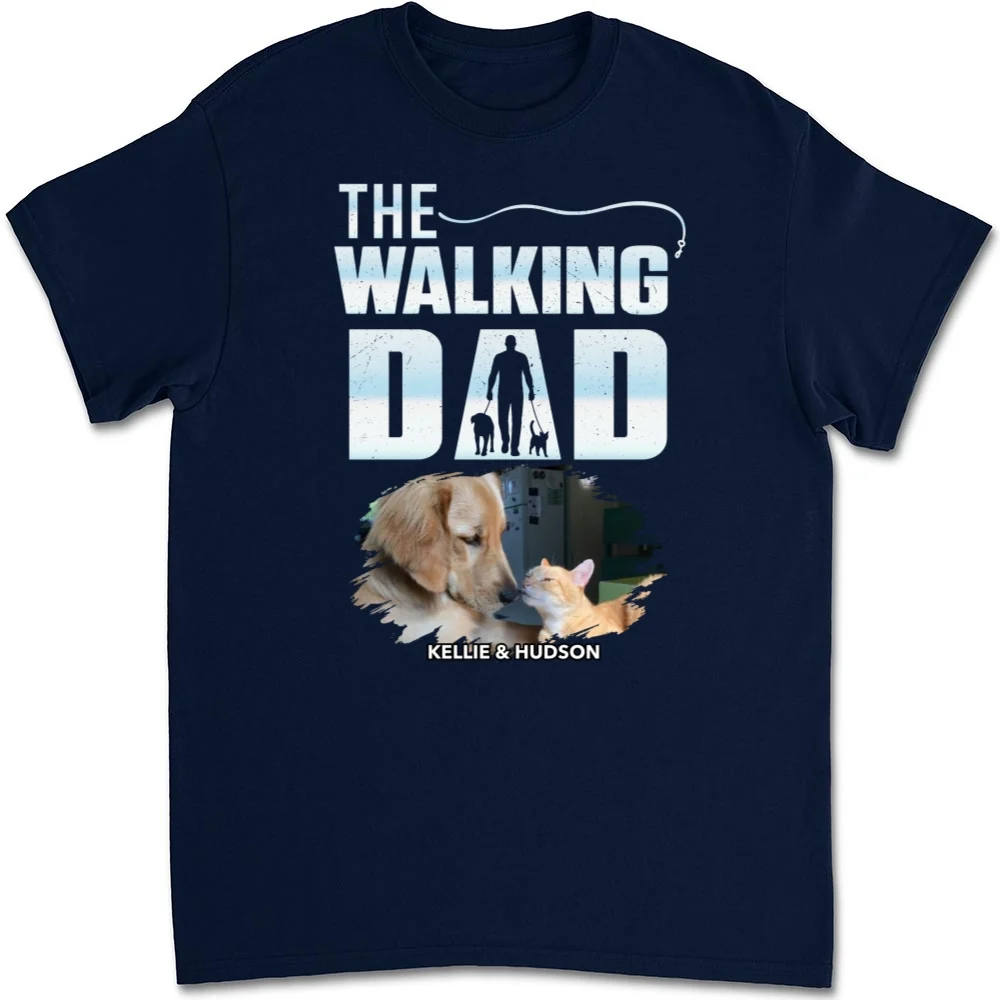 Walking With My Fur Baby Photo - Personalized Custom Unisex T-shirt - Image 4