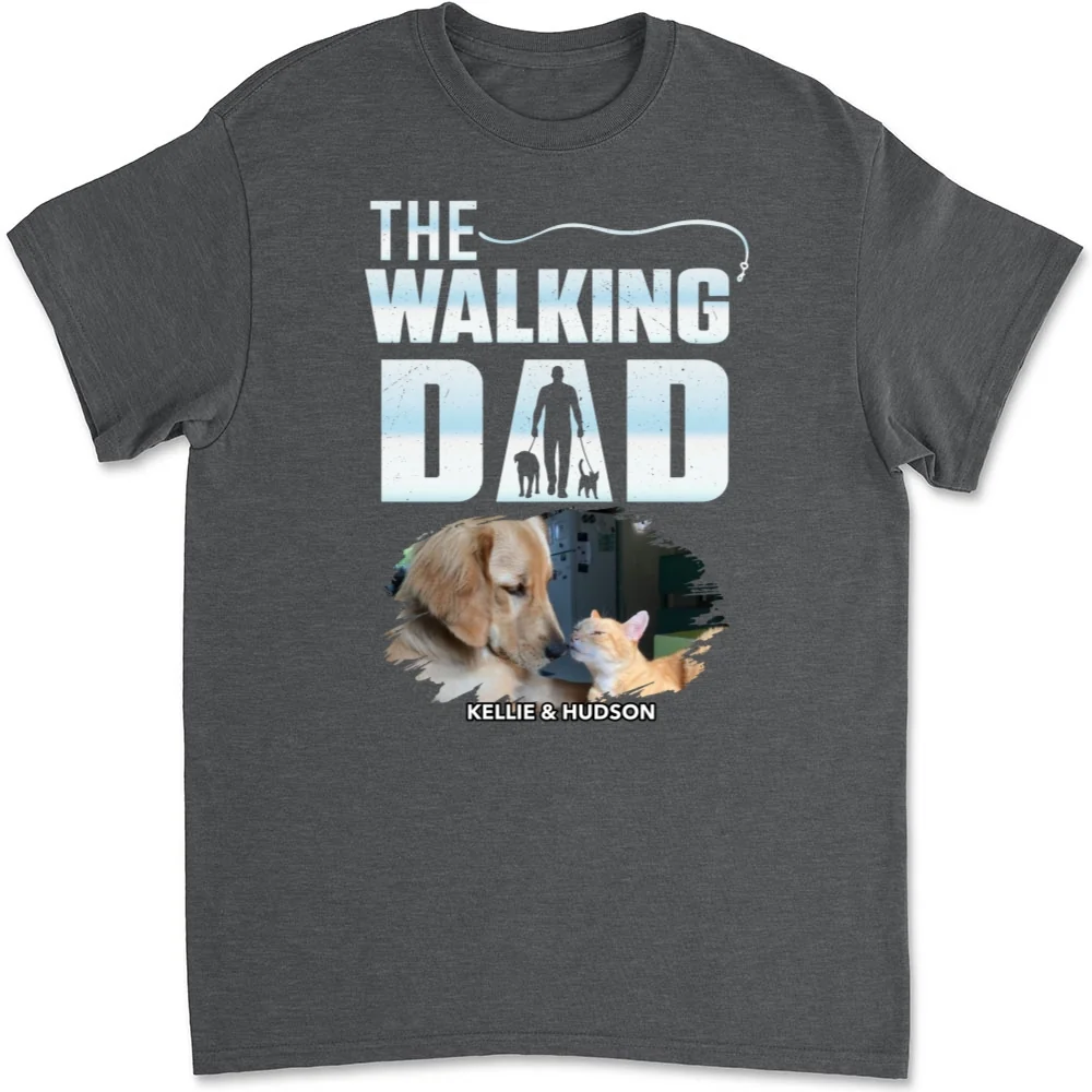 Walking With My Fur Baby Photo - Personalized Custom Unisex T-shirt - Image 7