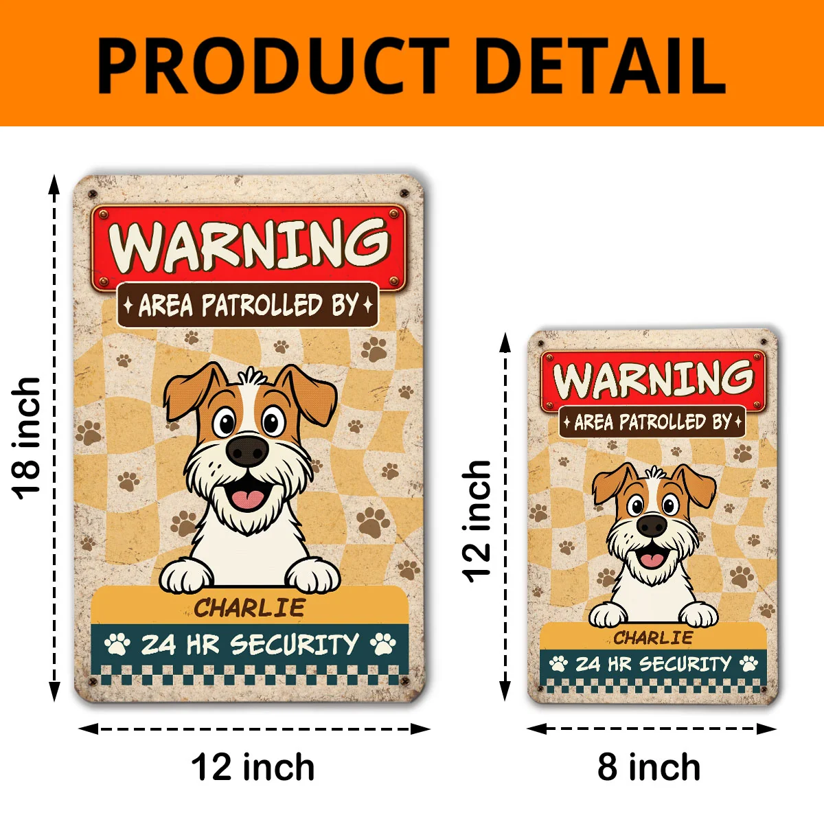 Warning Area Patrolled By - Personalized Custom Metal Sign - Image 6