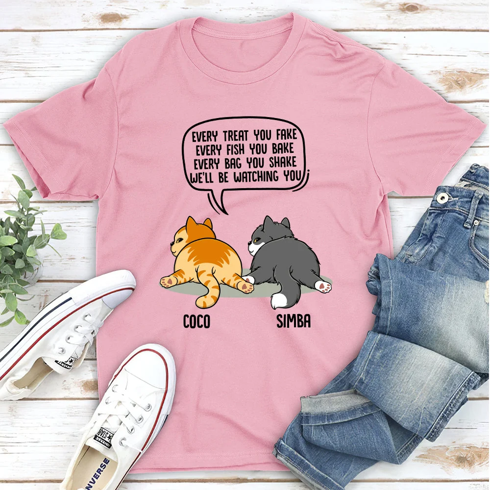 Watching You Cat Butt - Personalized Custom Unisex T-shirt - Image 2