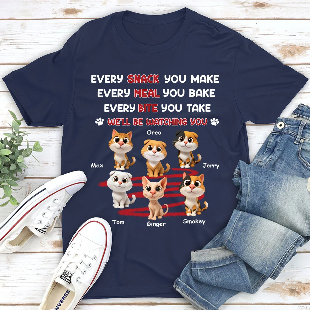 Watching You Forever Cat Version - Personalized Custom Unisex T-Shirt - Image 2