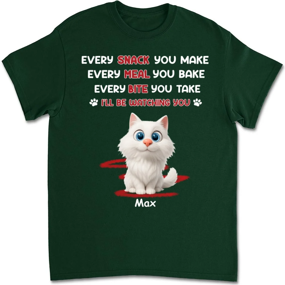 Watching You Forever Cat Version - Personalized Custom Unisex T-Shirt - Image 7
