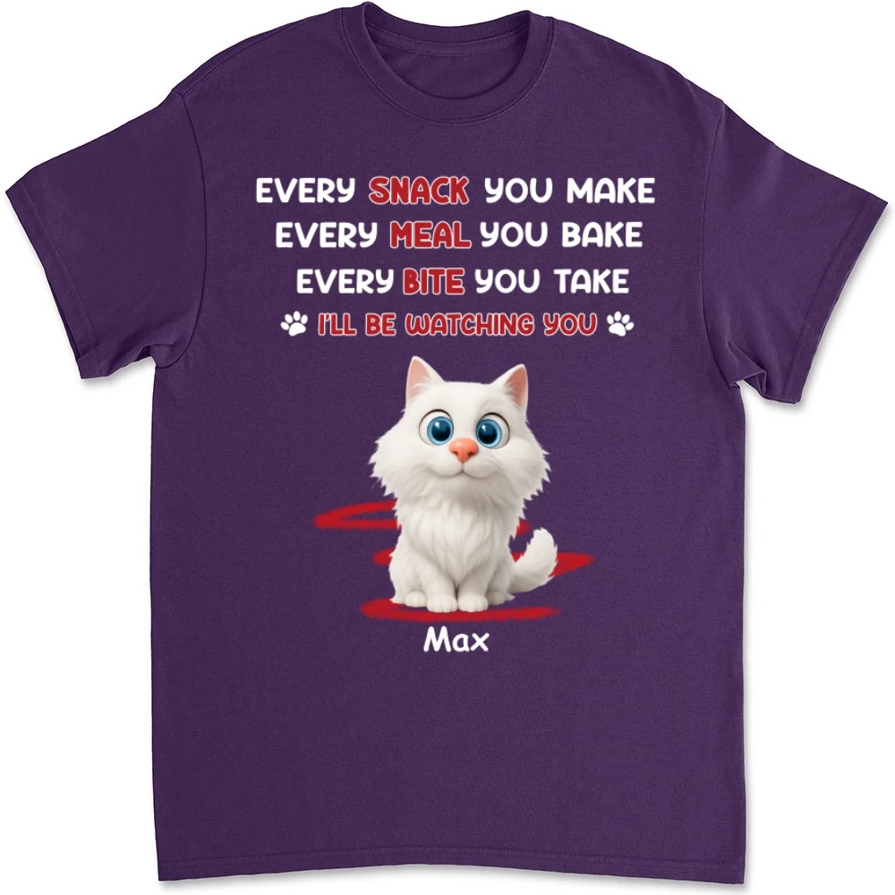 Watching You Forever Cat Version - Personalized Custom Unisex T-Shirt - Image 9