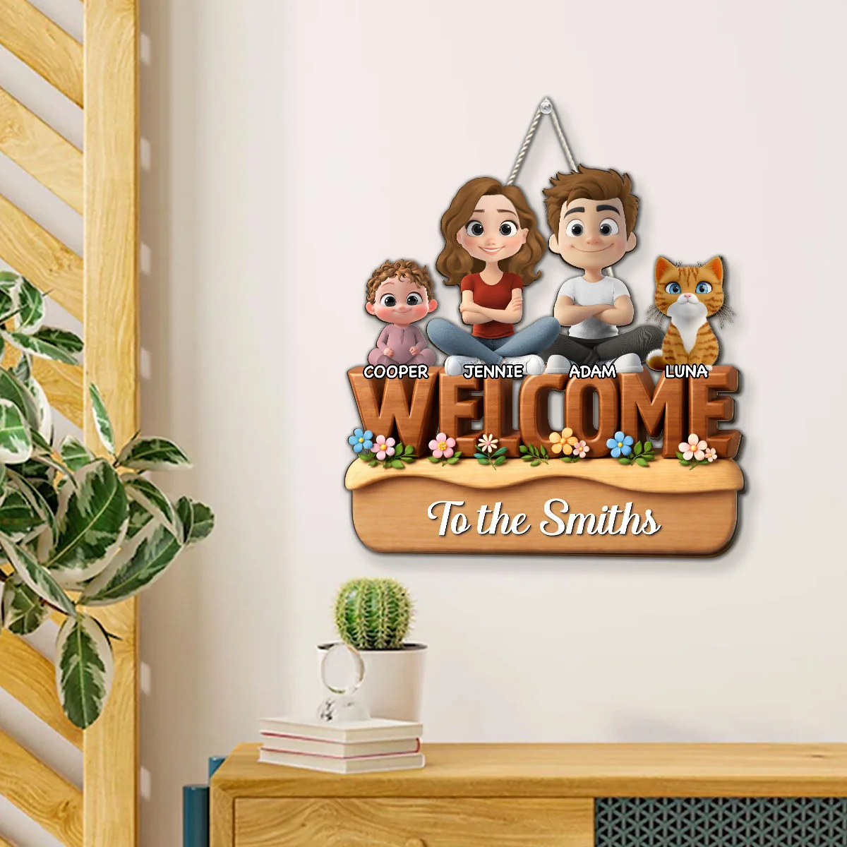 We Are All Nice Here - Personalized Custom 3D Effect Wood Sign - Image 4