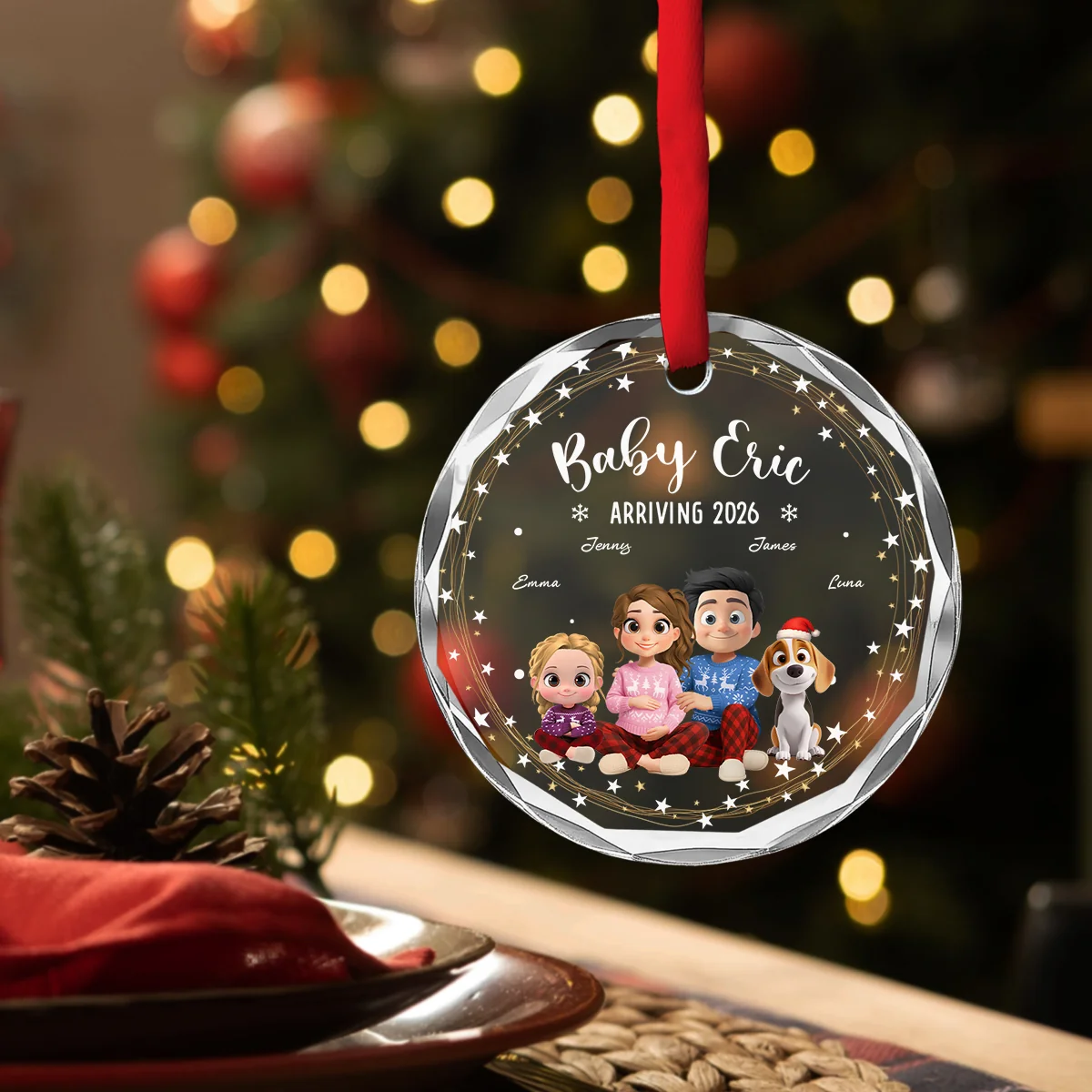 We Are Waiting For You - Personalized Custom Glass Ornament - Image 4