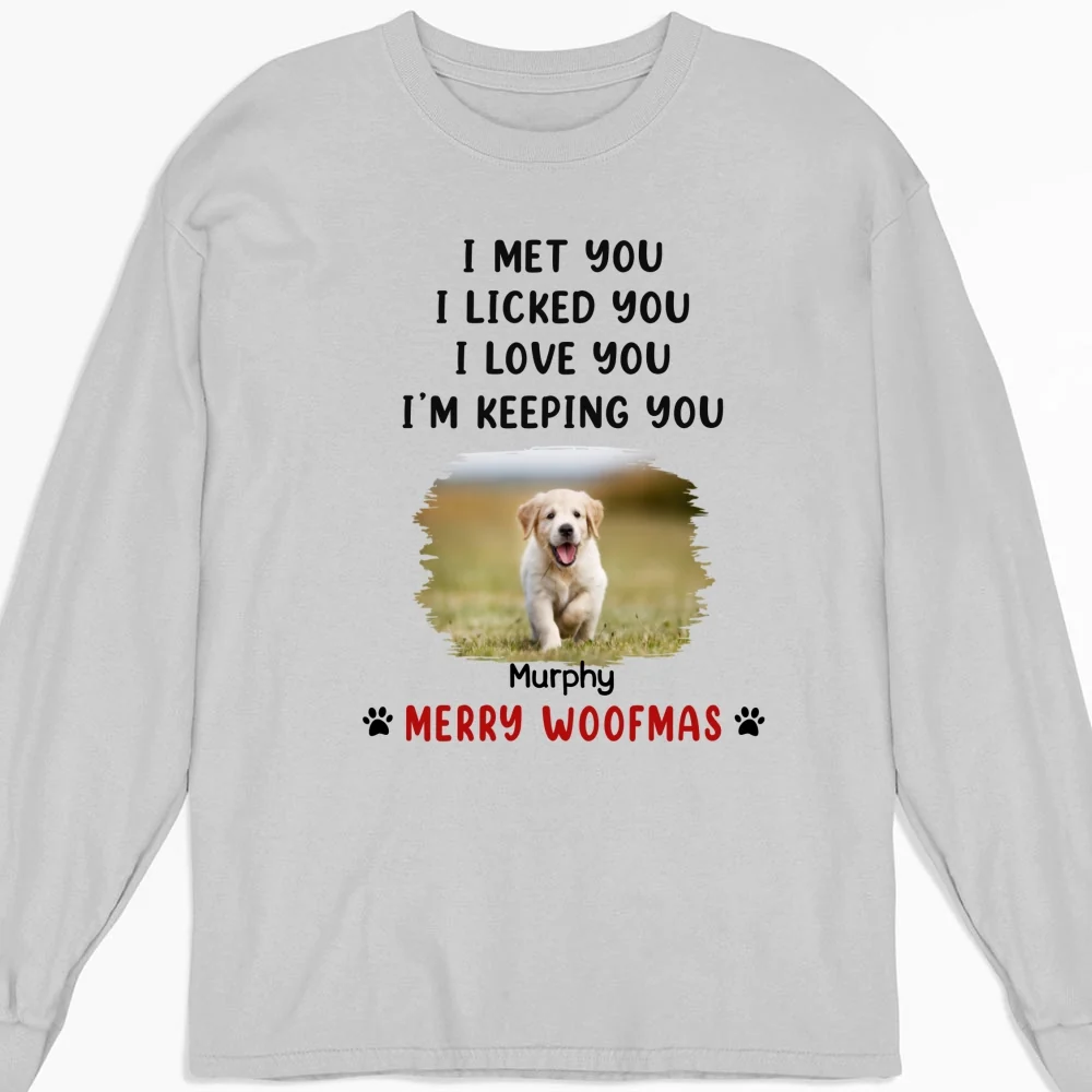 We Licked And Love You Ver Christmas Photo  - Personalized Custom Long Sleeve T-Shirt - Image 4