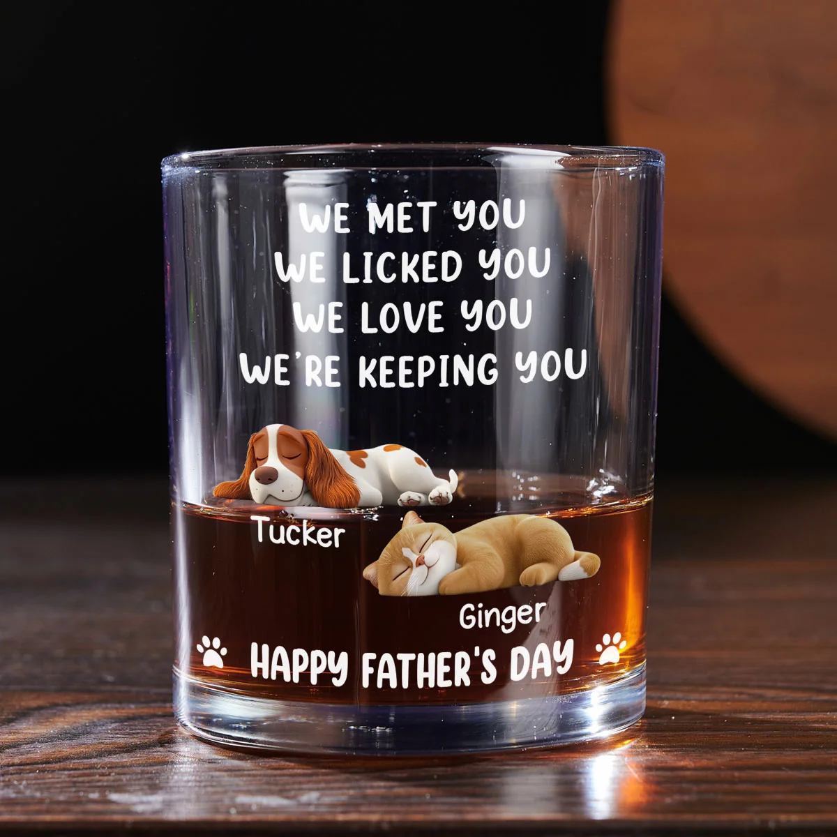 We Licked And Love You Ver Pet - Personalized Custom Whiskey Glass