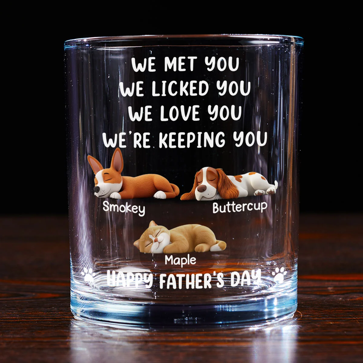 We Licked And Love You Ver Pet - Personalized Custom Whiskey Glass - Image 4