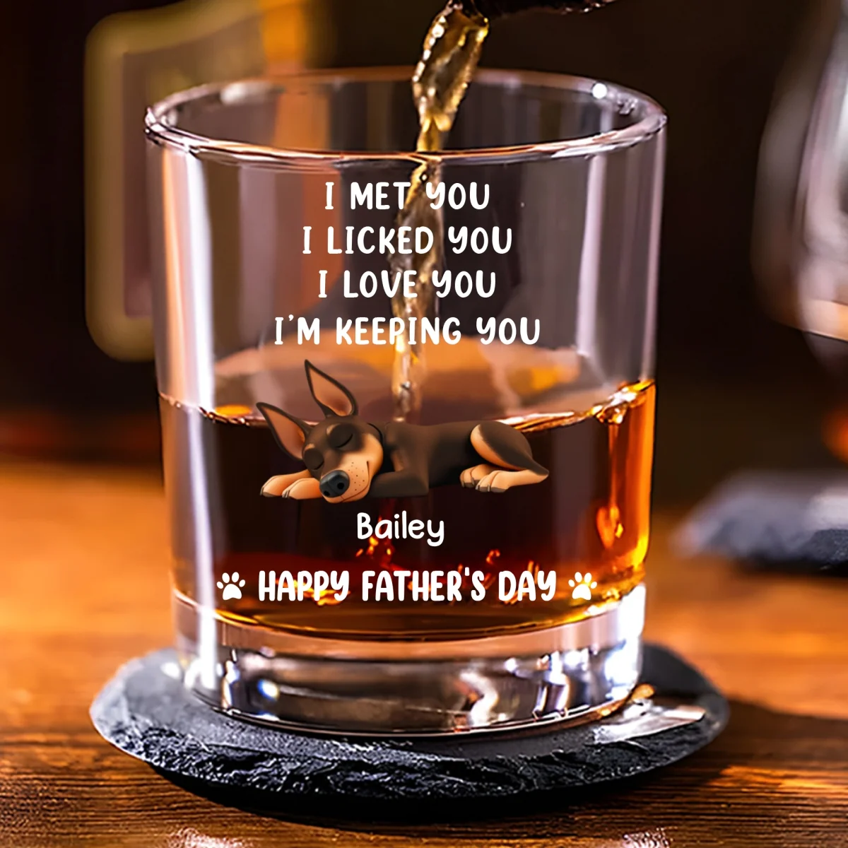 We Licked And Love You Ver Pet - Personalized Custom Whiskey Glass - Image 7