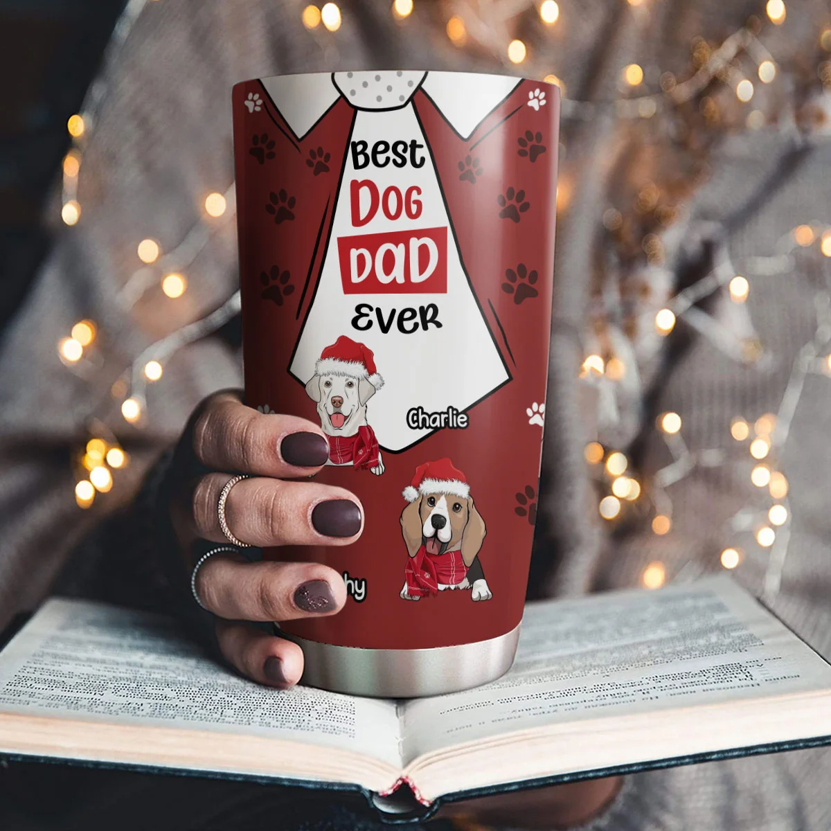 We Love You Best Dog Dad - Personalized Custom Tumbler - Image 3