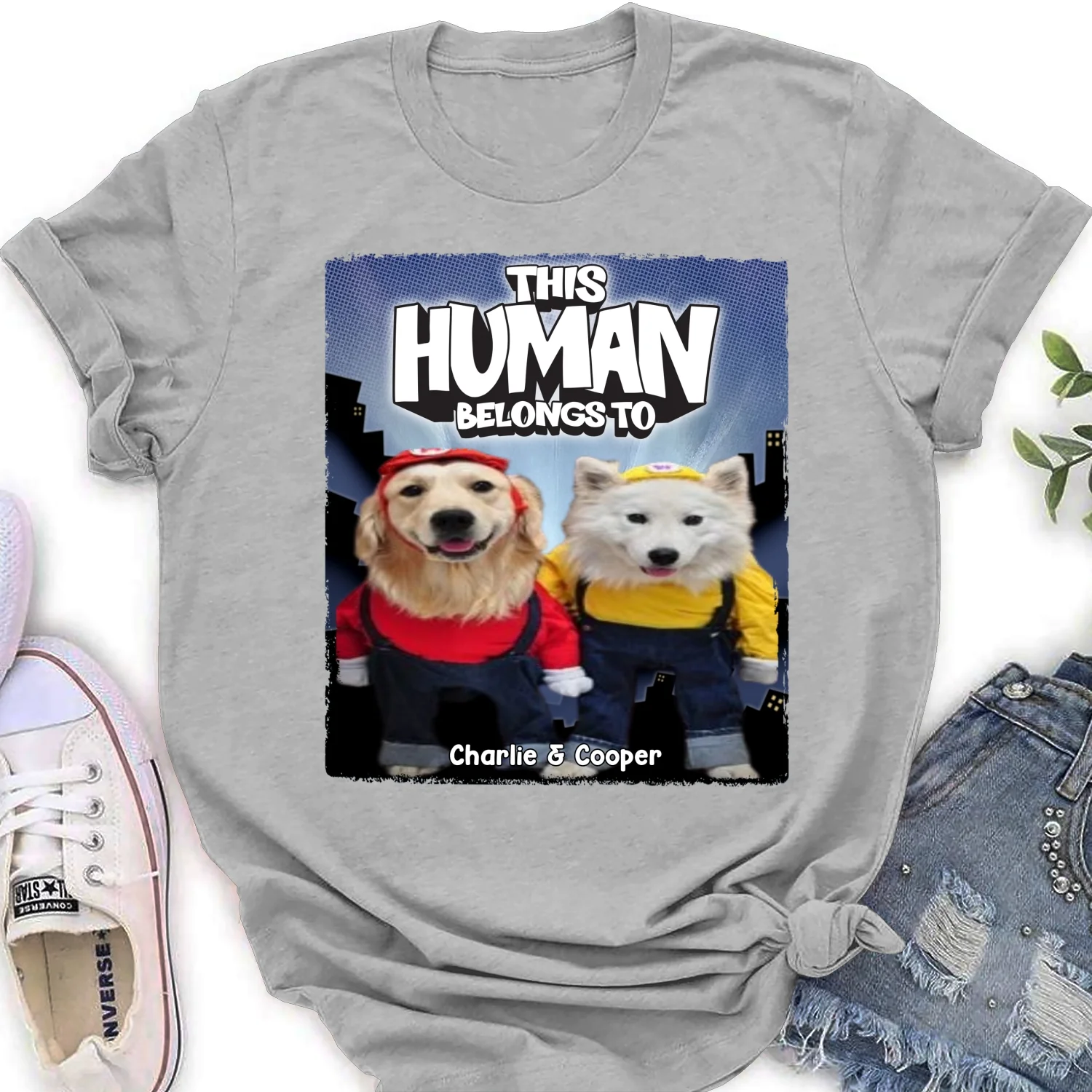 We Own You Human Photo - Personalized Custom Women's T-Shirt - Image 5