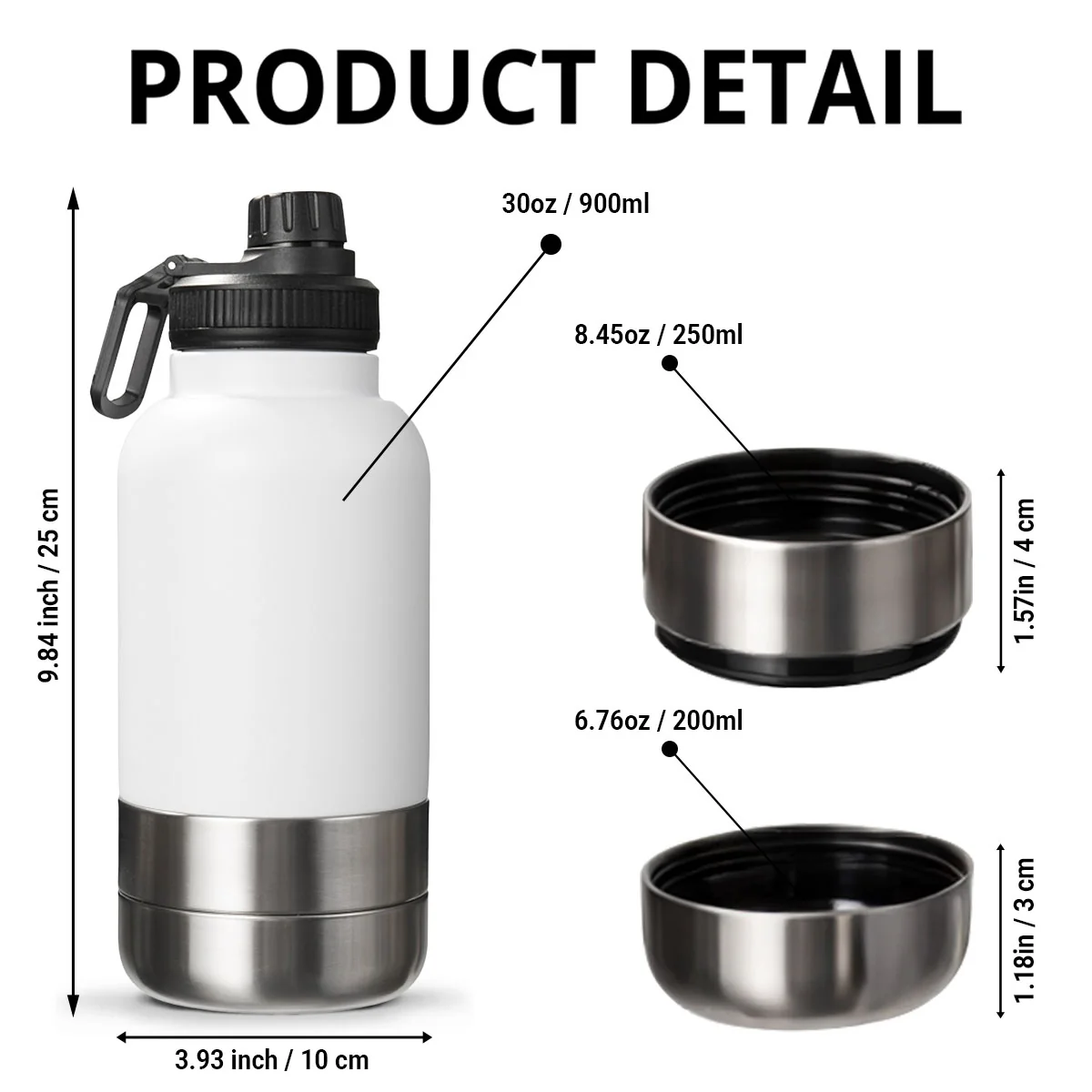 We Own You - Personalized Custom 3D Inflated Effect 30oz Water Bottle With Pet Bowl - Image 5