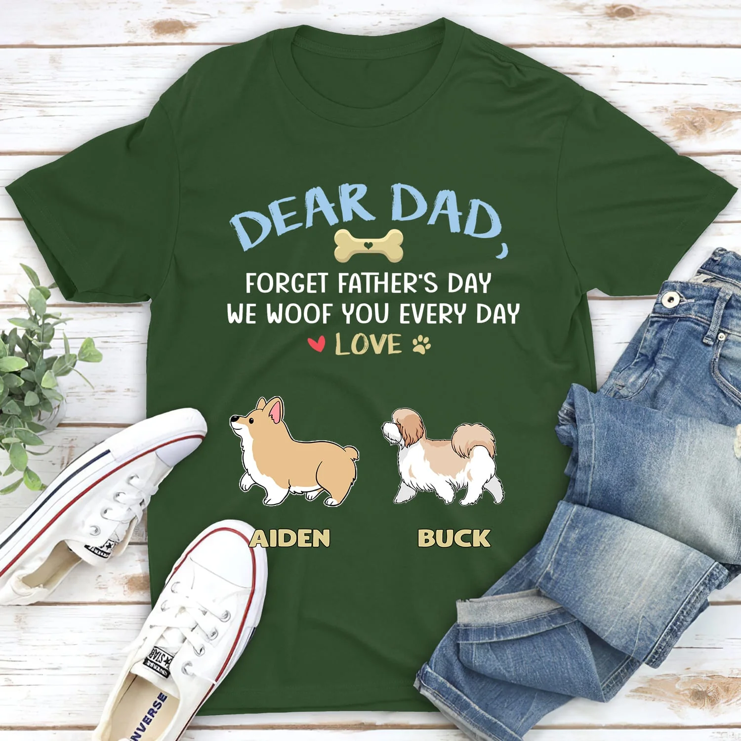 We Woof You, Dad - Personalized Custom Unisex T-shirt - Image 2