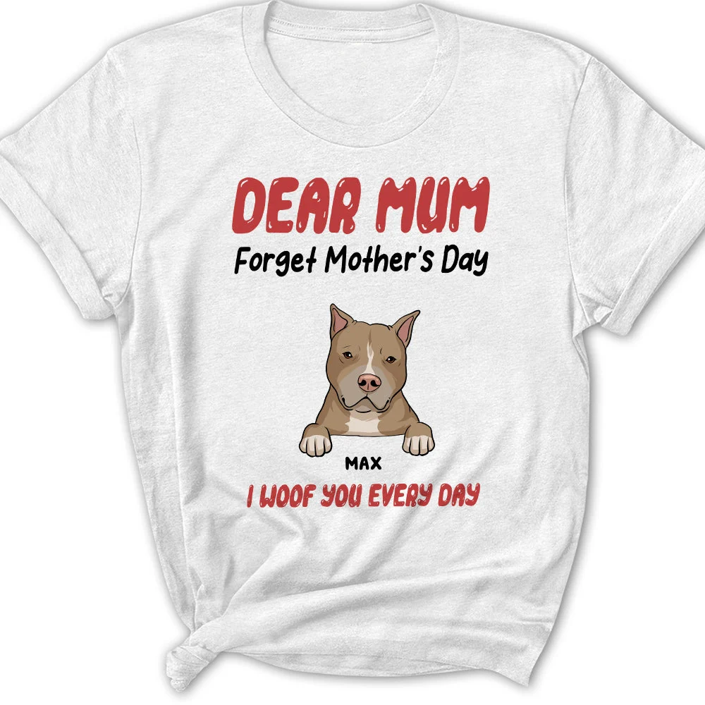 We Woof You Every Day Peeking Dog - Personalized Custom Women's T-shirt
