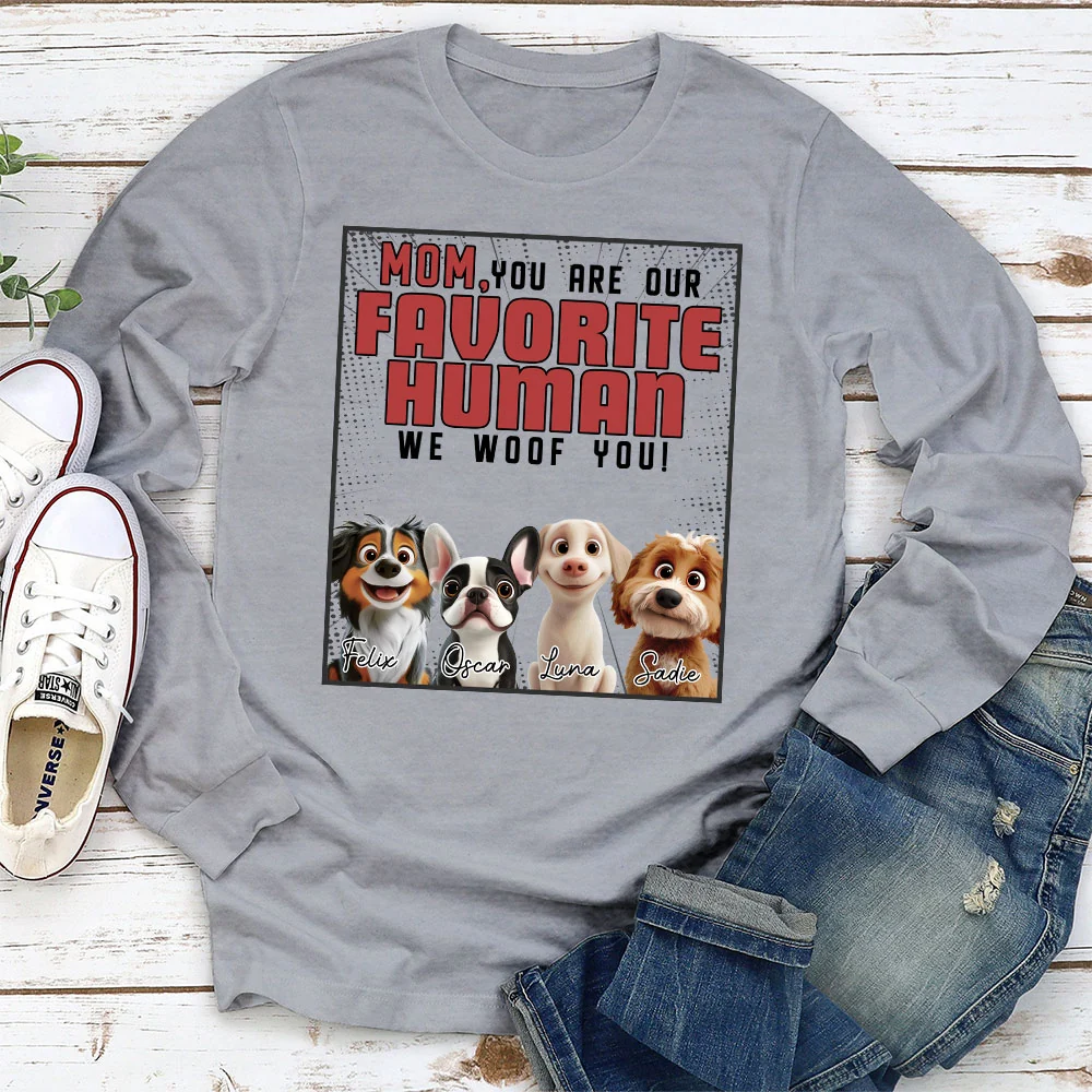 We Woof You - Personalized Custom Long Sleeve T-Shirt - Image 5