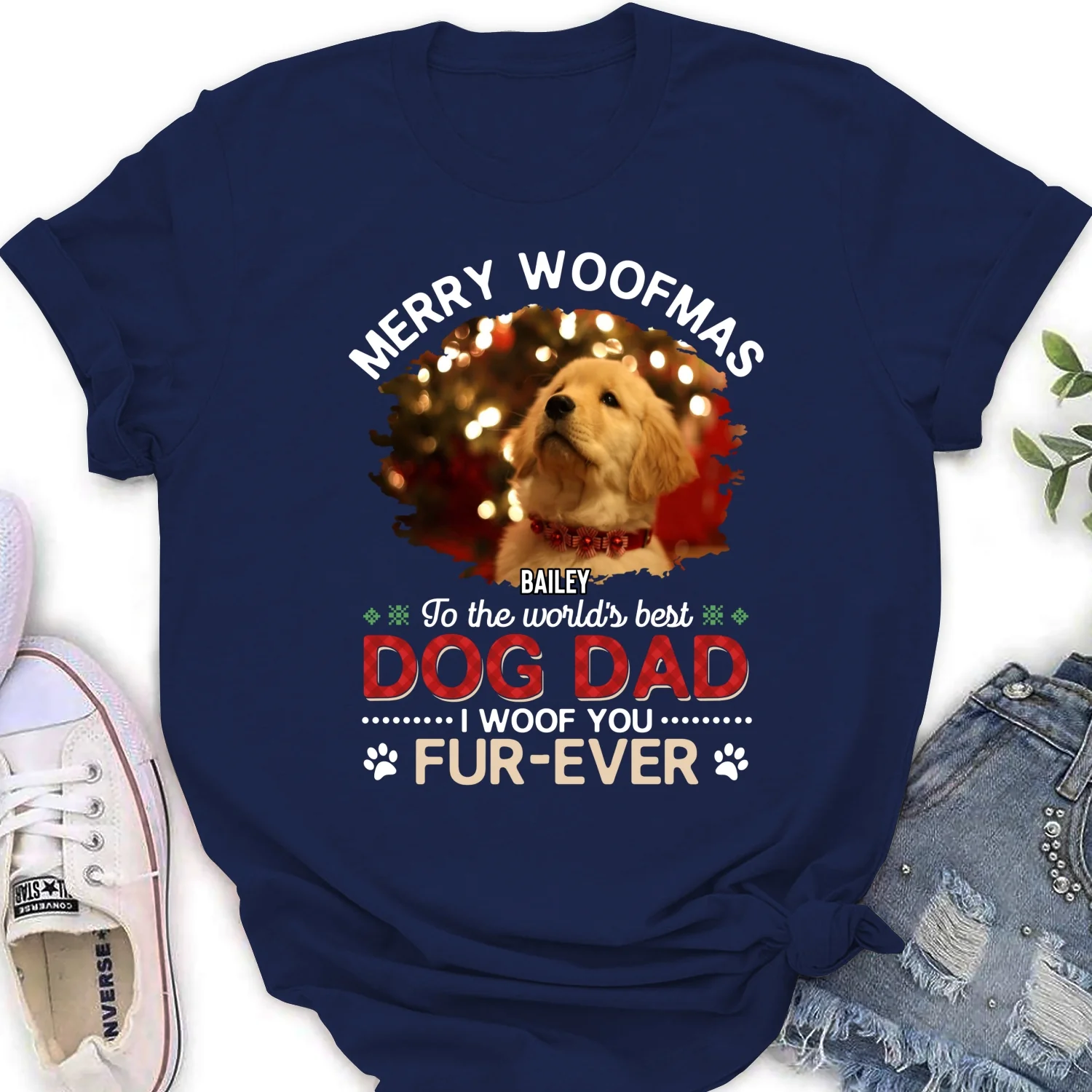 We Woof You Photo - Personalized Custom Women's T-shirt - Image 4