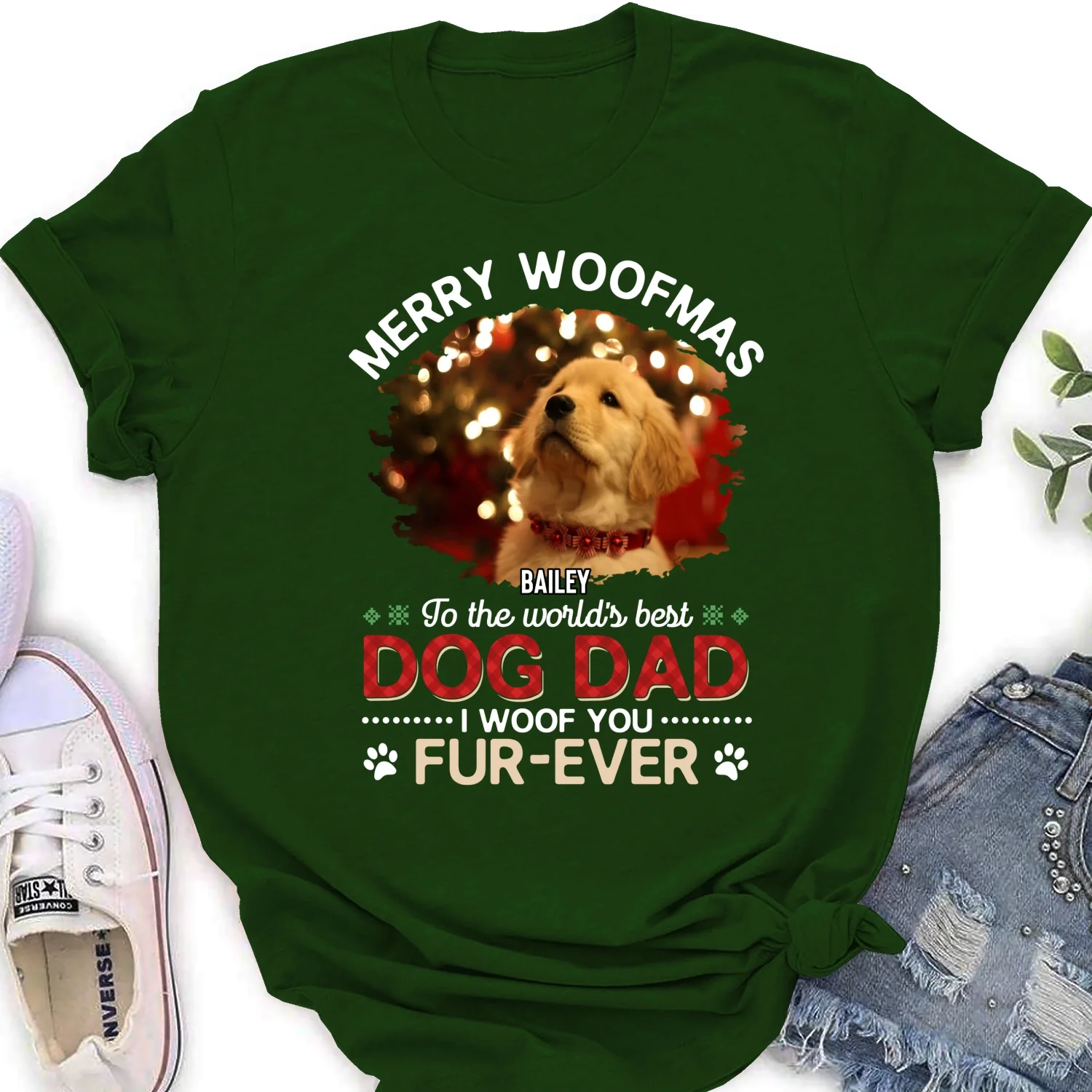 We Woof You Photo - Personalized Custom Women's T-shirt - Image 5