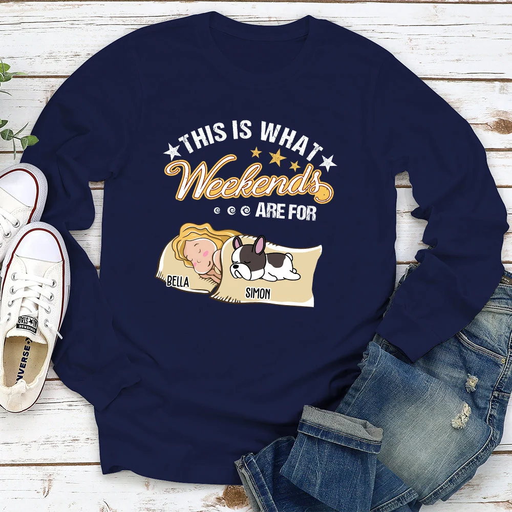 Weekend Dog - Personalized Custom Long Sleeve T-shirt - Image 3