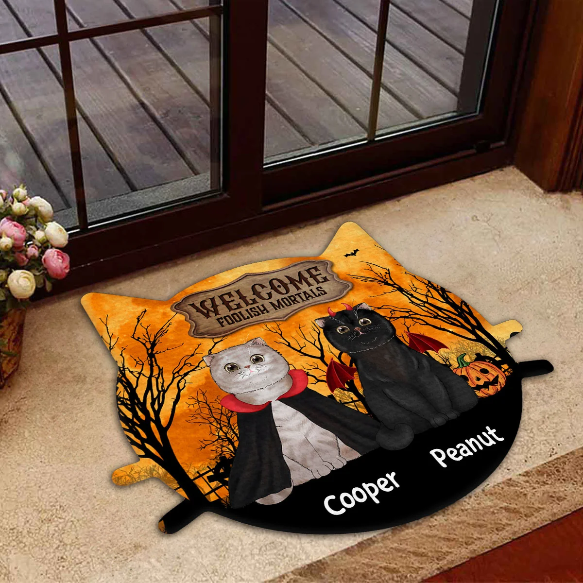 Welcome Foolish Mortals  - Personalized Custom Doormat - Image 3
