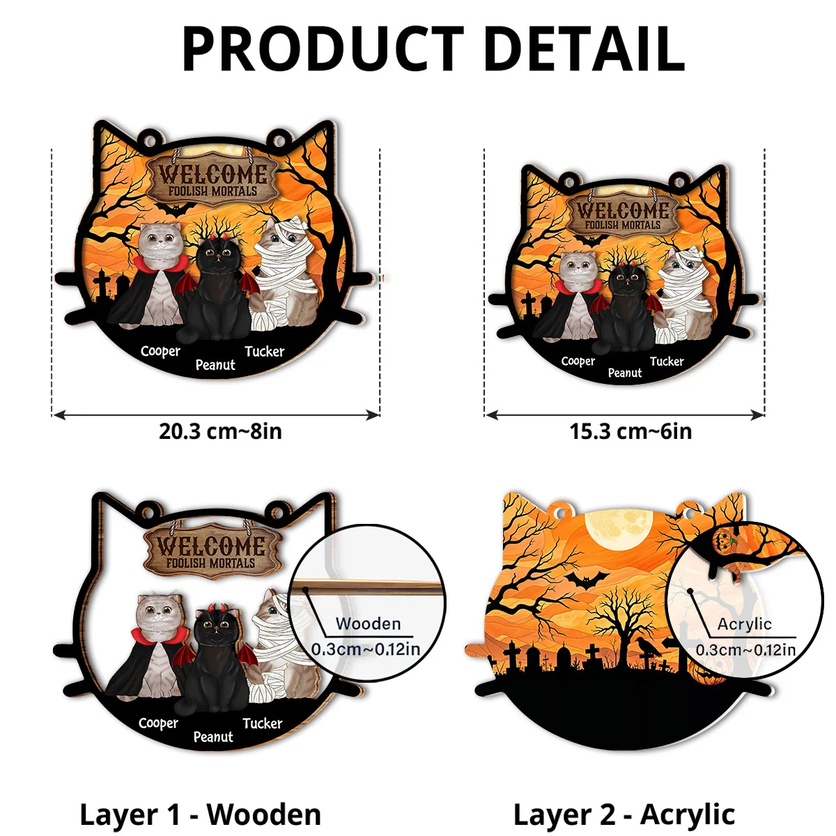 Welcome Foolish Mortals - Personalized Custom Suncatcher - Image 3