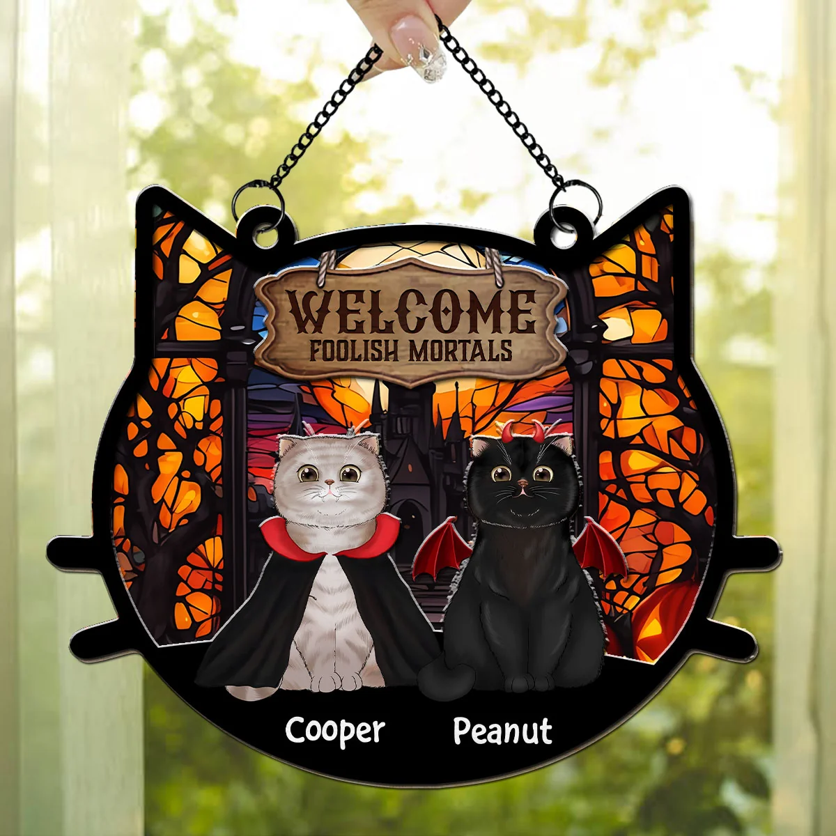 Welcome Foolish Mortals - Personalized Custom Suncatcher - Image 4