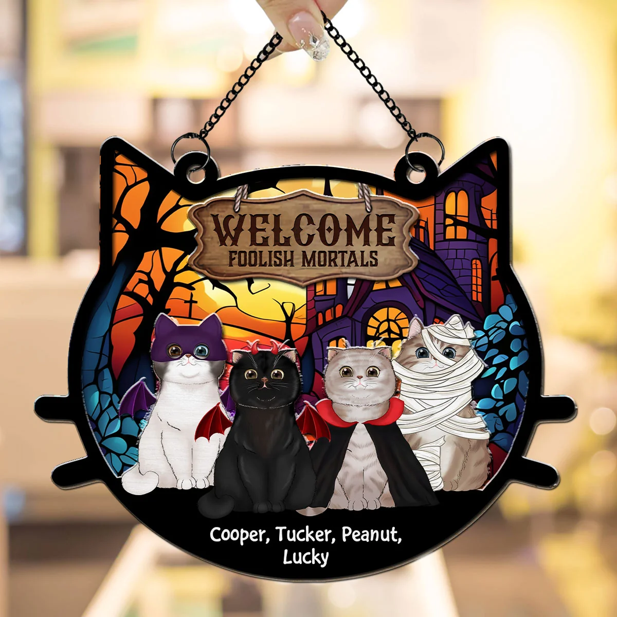 Welcome Foolish Mortals - Personalized Custom Suncatcher - Image 5