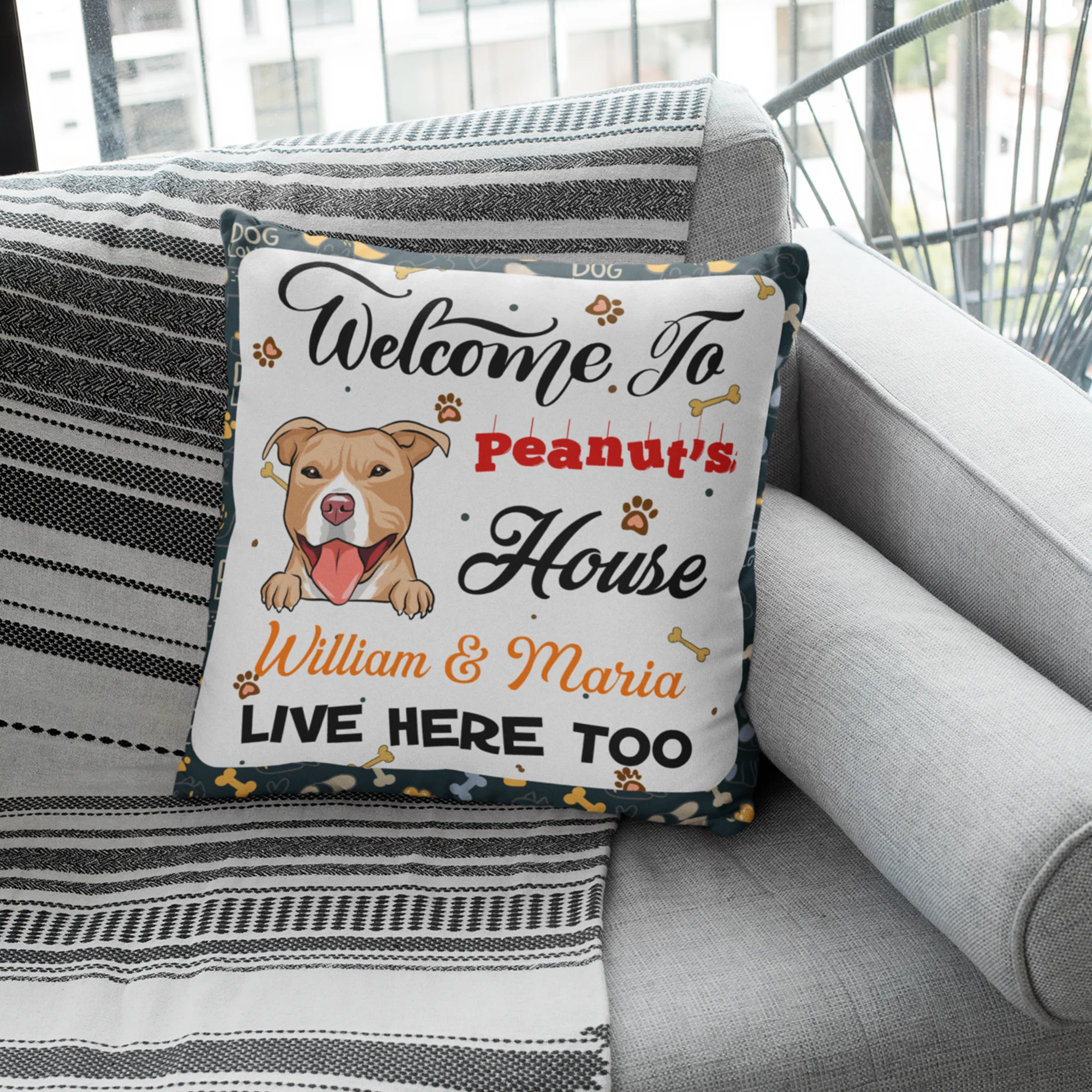Welcome To My House 1 - Personalized Custom Throw Pillow - Image 2