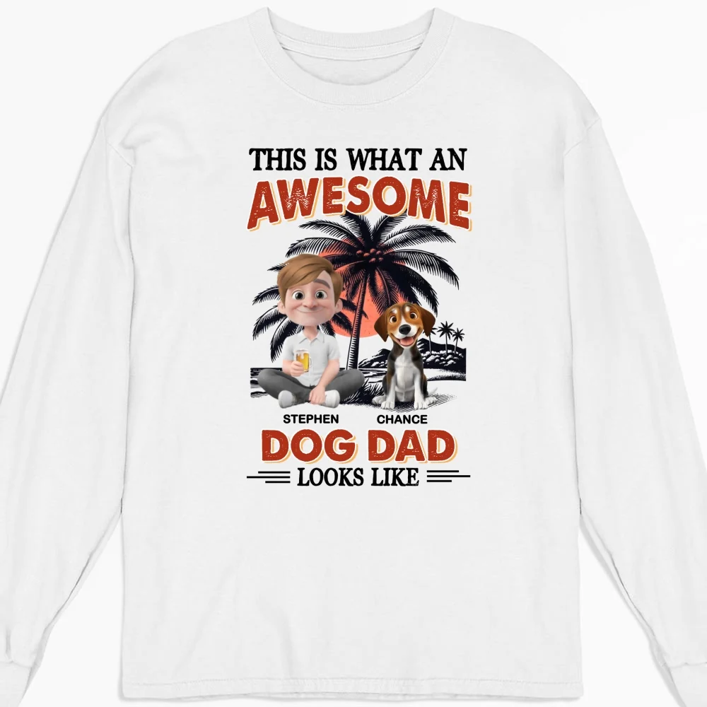 What Dog Dad Look Like - Personalized Custom Long Sleeve T-Shirt - Image 4