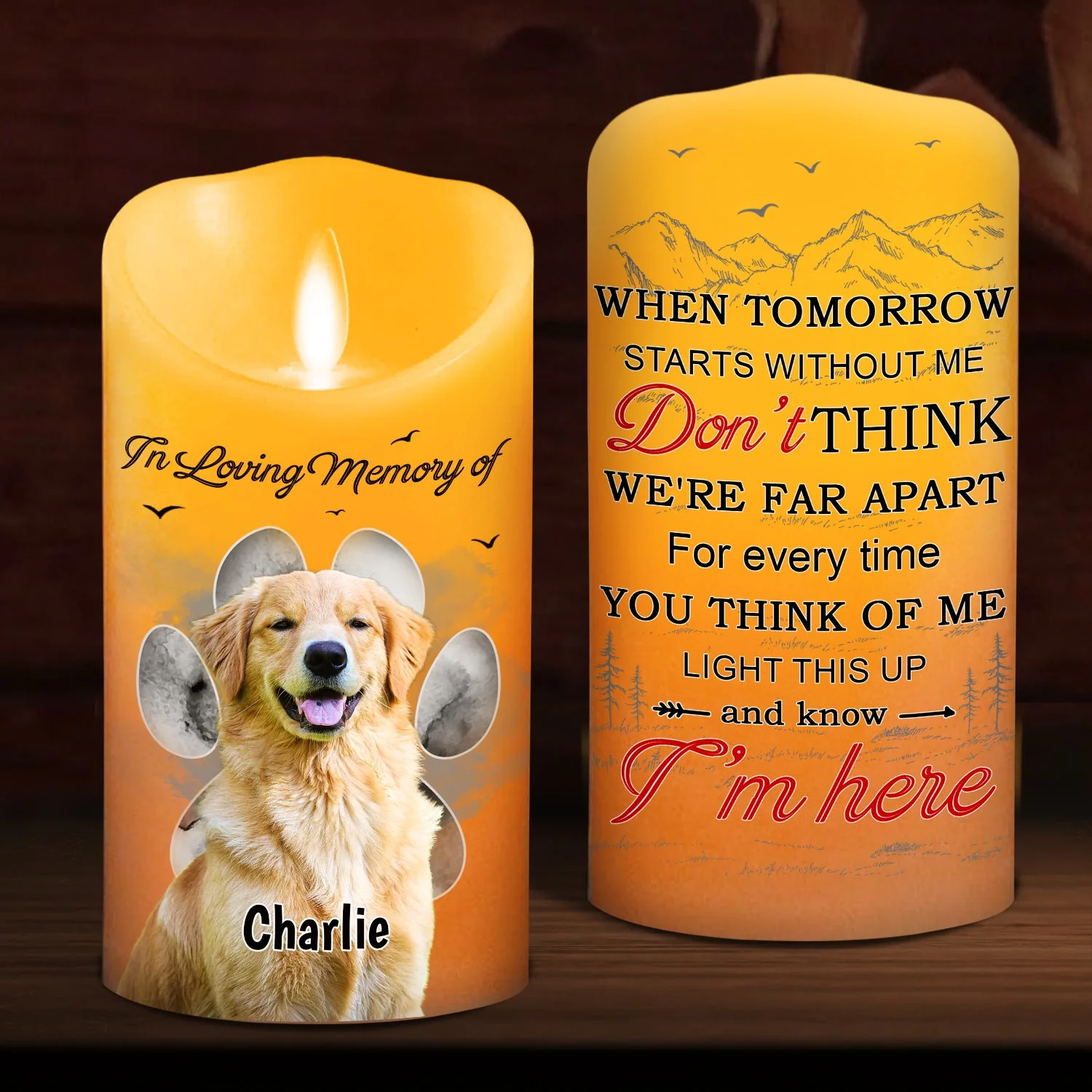 When Tomorrow Starts Without Me - Personalized Custom LED Candle - Image 3