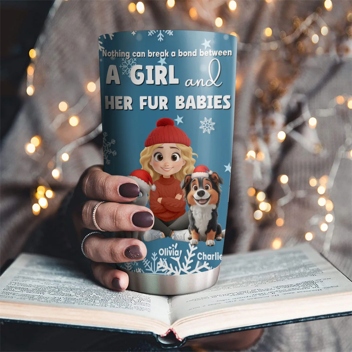 White Christmas With Them - Personalized Custom Tumbler - Image 4
