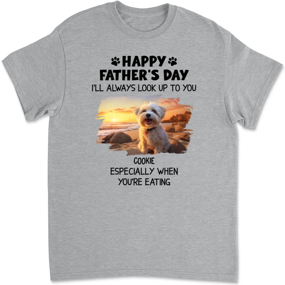 White Especially When You Are Eating Ver Pet Photo - Personalized Custom Unisex T-Shirt - Image 3