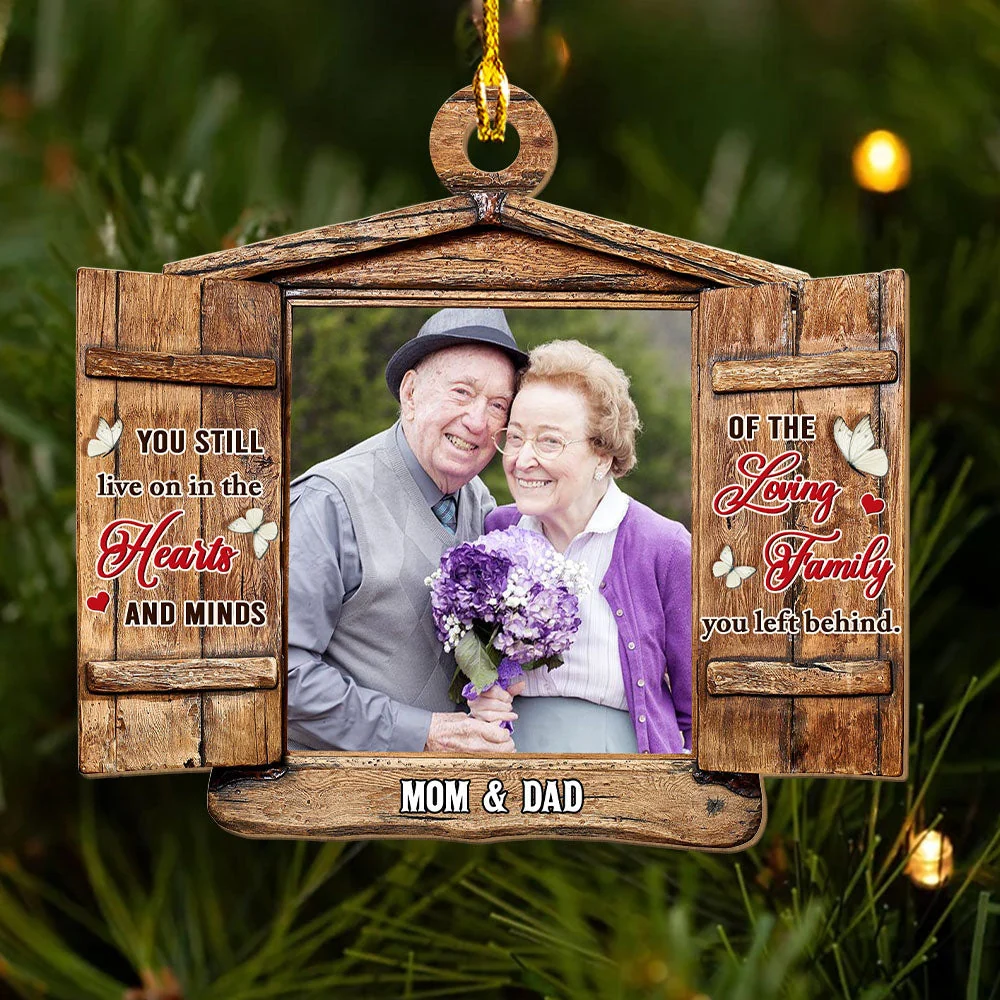 Window Hearts And Minds - Personalized Custom 1-layered Wood Ornament - Image 2