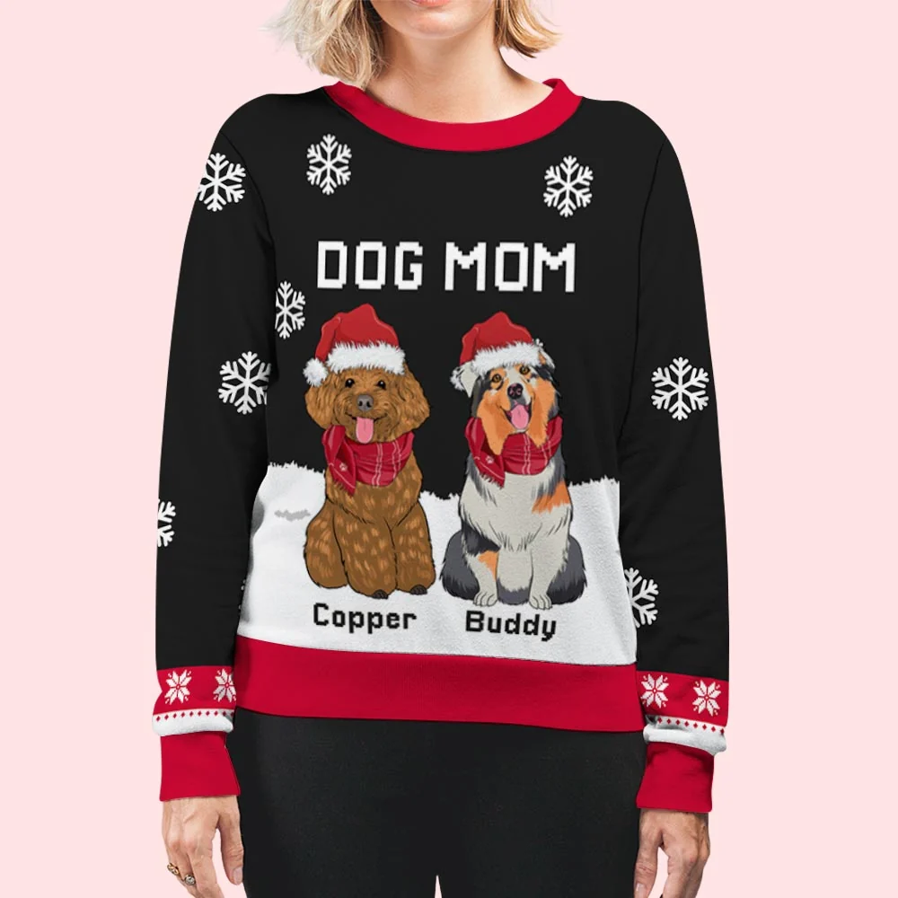 Winter Dog Dad Mom - Personalized Custom All-Over-Print Sweatshirt - Image 6