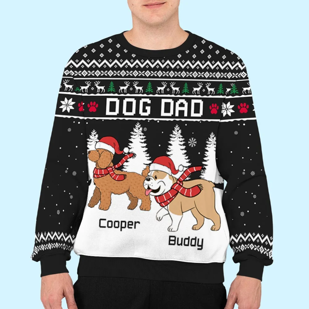 Winter Dog Walking - Personalized Custom All-Over-Print Sweatshirt - Image 5
