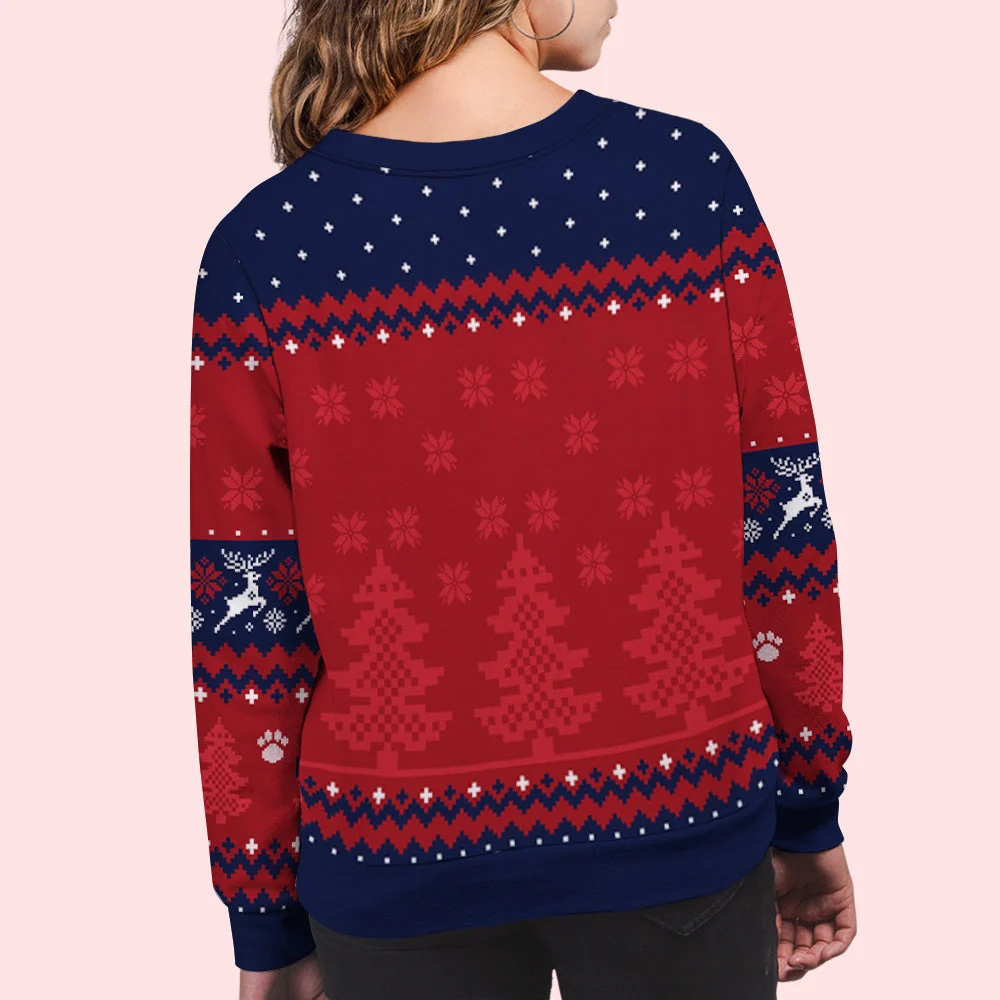 Winter Meowy Catmas - Personalized Custom All-Over-Print Sweatshirt - Image 4