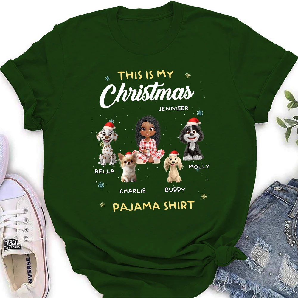 Winter Pajama Shirt - Personalized Custom Women's T-Shirt - Image 2