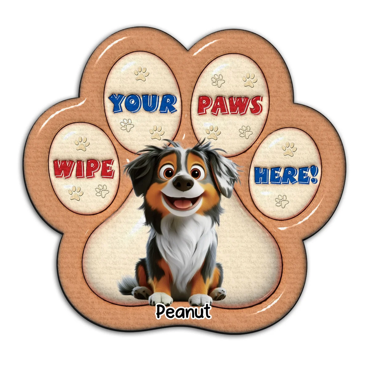 Wipe Your Paws Here Human - Personalized Custom 3D Inflated Effect Doormat - Image 6