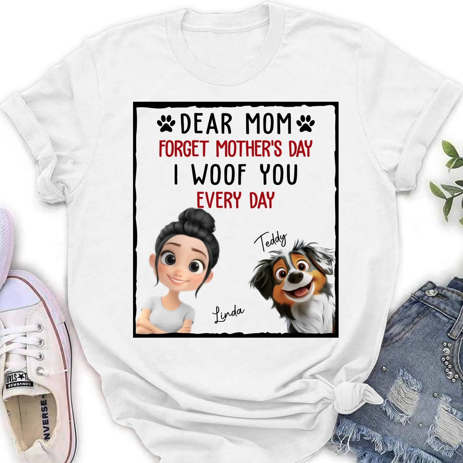 With My Dad - Personalized Custom Women's T-Shirt - Image 5