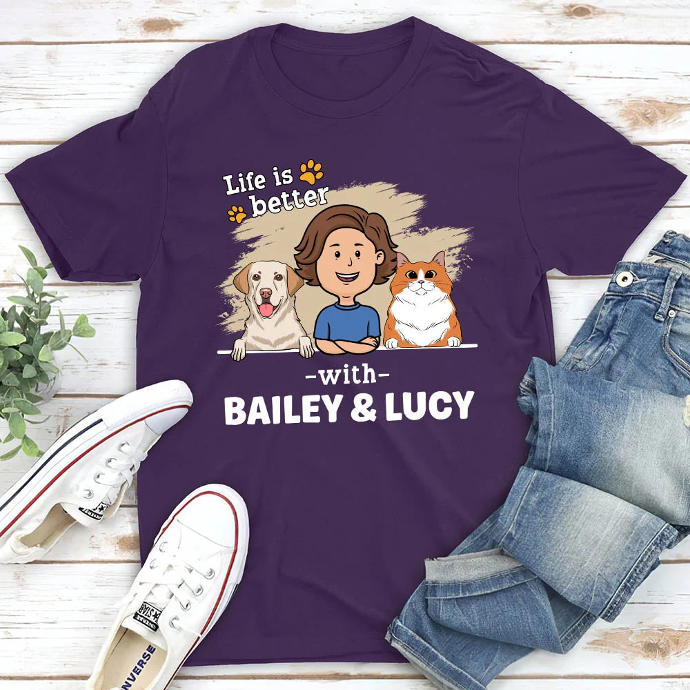 With Pet 2 - Personalized Custom Unisex T-shirt - Image 2