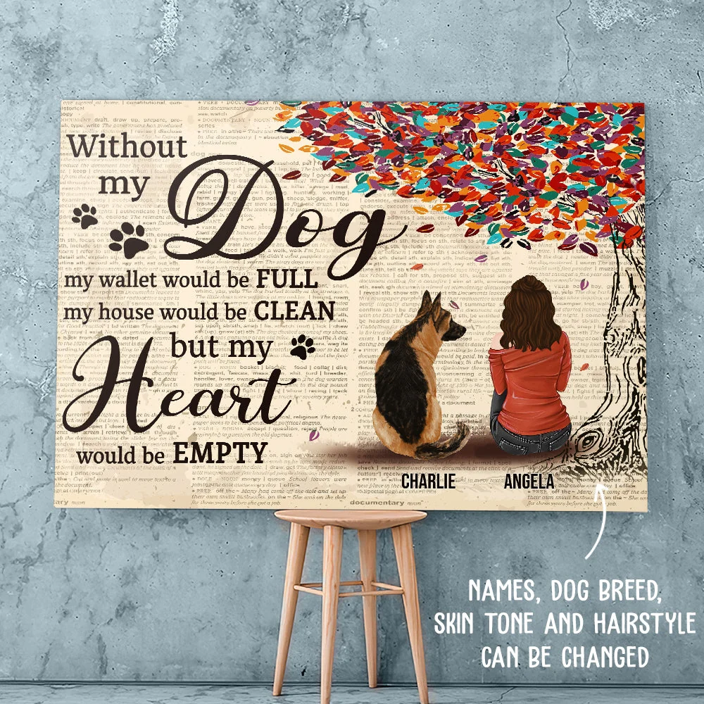 Without My Dog - Personalized Custom Canvas - Image 4