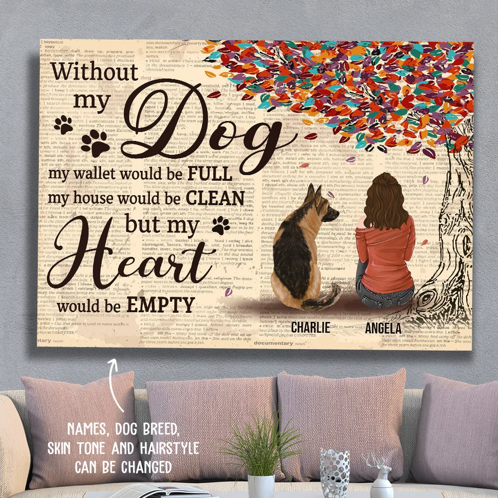 Without My Dog - Personalized Custom Canvas - Image 5