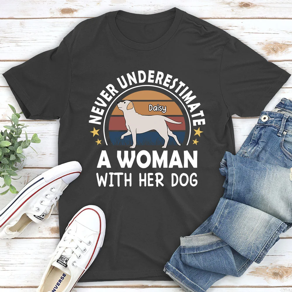 Woman With Dogs - Personalized Custom Unisex T-shirt - Image 2