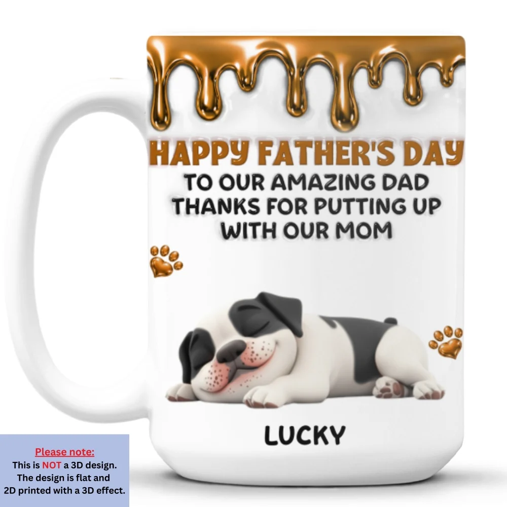 Wonderful Time Beside Dog Dad - Personalized Custom 3D Inflated Effect Coffee Mug - Image 8